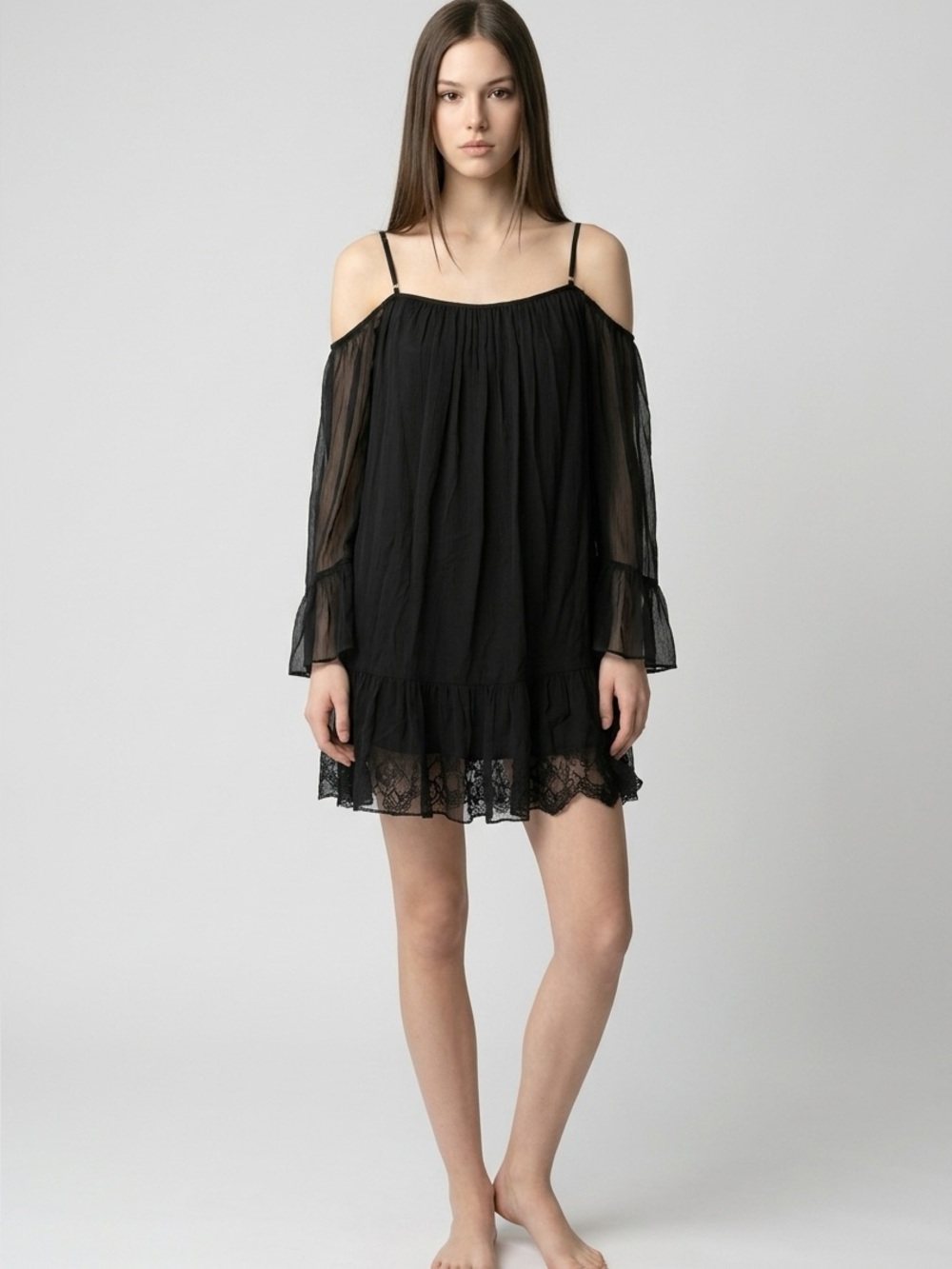 Amanda Uprichard Black Long Sleeve Dress